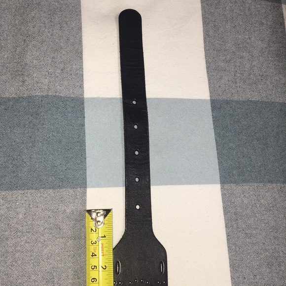 LINEA PELLE wide black punched leather belt - Picture 10 of 11